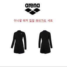 세이브존08 이니셜집업래쉬가드세트 A4BL1PS02, 블랙