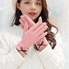 여성장갑 양모 장갑 터치 여성 겨울 보온 기모 귀여운 학생 바이크 방풍