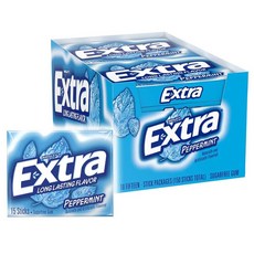 EXTRA Peppermint Chewing Gum 미국 엑스트라 롱래스팅 슈가프리 껌 페퍼민트 15피스 10개입 2팩