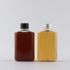 납작페트 100ml 100개 (약 가로5.2cm 세로2.8cm 높이9.7cm 마개2cm 용량100ml), 검정캡