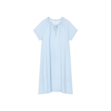 [JAJU/자주] 여 레이온 도트 반팔 파자마 원피스_라이트 블루