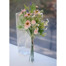 플라워아츠 조화부케 셀프웨딩 꽃다발 들꽃믹스 인조장식 1개 옐로 상품 이미지