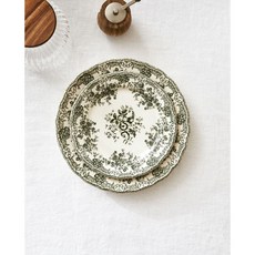 자라홈 플로랄 어슨웨어 앞접시 42460202528, 21.5 x 21.5 x 3 cm, 다크 올리브, 1개
