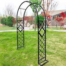 장미 아치 넝쿨 지지대 포도나무 정원 꾸미기 대문 [오디가 ODIGA], 박음핀, 너비1.4m / 높이2.2m, 검정색(Black)
