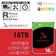 씨게이트 서버용 아이언울프 3.5 HDD, 16TB, ST16000VN001 - st16000vn001