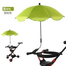  유모차우산 자전거우산 캐노피 양산 햇빛가리개 파라솔 거치대, 후르츠 그린 75cm+클램프+핸들-c98 