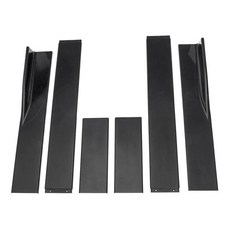 호환 사이드 스커트 메르세데스 W204 C180 C200 C220 C250 C300 스포츠 2011-2014 익스텐션 윙렛 로커 차량 2M, [02] Black