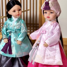 인형 한복 DIY 두루마기 USD 베이비돌 파올라레이나 26USD 30도리스돌 연지 미미, 자주색