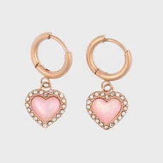 일본직배송 찰스앤키스 정품 Annalise 아나리제 크리스탈 하트스톤 후프 피어싱RoseGold