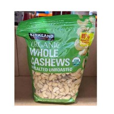 Kirkland Signature 유기농 무염 캐슈 1.13kg (new) Kirkland Signature Organic Whole Cashews Unsalted Unroast, 1개