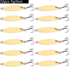 금속 스피너 스푼 루어 송어 낚시 하드 미끼 스팽글 인공, 1개, 14.D-7g-12pcs-1 hook