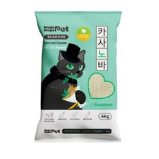 와글와글펫 고양이 카사노바 파인 가는입자 카사바 모래, 굵은입자, 4개, 4kg