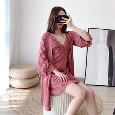 스타일리쉬 캐쥬얼 실내 유니폼 커버 잠옷치마 쉬폰 가운 여성 젊은 부인이다 섹시 여름 트렌드