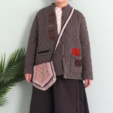 체크 패치워크 누빔 재킷