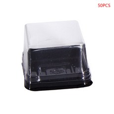 50pcs 63/100g 사각달케이크 트레이 문케이크 포장박스 용기 홀더 선물, 01BK, 1개
