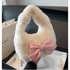 보들보들 밍크퍼 핑크 토트백 미니백 호보백 소녀 숙녀 러블리백 털가방 리본백