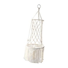 Macrame 고양이 해먹 장식 짠 로프 술 Boho 태피스트리 교수형 애완 동물 침대 둥지, 베이지, 면사