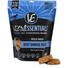  Vital Essentials 비프 디너 패티 곡물 프리 동결 건조 강아지 사료 14온스 백 