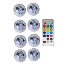 IP68 방수 배터리 작동 멀티 컬러 잠수정 LED 수중 빛 물고기 탱크 연못 수영장 웨딩 파티, 8 Lamp 1 controller
