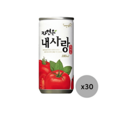 웅진 내사랑토마토 180ml x 30캔 주스 음료 병문안 노인정 사무실 탕비실 부모님, 30개