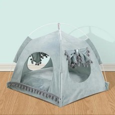 탈착식 세탁 텐트 편안하고 통기성 고양이 강아지집 여름, 1.숲 녹색, A.M