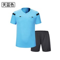 운동경기 심판복 상하의 대회 농구 축구 반팔 사회인 유니폼, 0118 반팔 블루 S, 1개