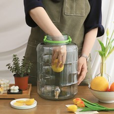 유리 수도꼭지 효소병 과실주병 담금주병 5L-15L, 12L, 1개