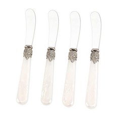 CATHYLIN REVERIE Collection 4피스 스테인리스 스틸 버터 스프레더 나이프 치즈 페이스트리용 스프레더화이트 펄 핸들 핫템 잇템, 1개