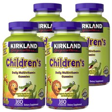 Kirkland Signature 어린이 컴플리트 멀티비타민 160구미 4병, 4개, 160정