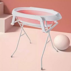 강아지목욕탕 고양이 애견욕조 반려동물 욕조 목욕통 + 그레이 연장 수도관 브라켓, 3. 핑크/화이트 접이식, 1개