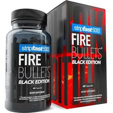 stripfast5000 Fire Bullets Max Strength 블랙 에디션 여성 및 남성용, 없음, 없음, 1) 60 Count Pack of 1