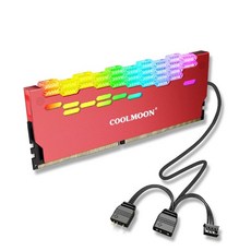 5V 3 핀 히트 싱크 RGB 라디에이터 메모리 냉각 열전기 데스크탑 PC 컴퓨터 용 냉각기 라디에이터, 빨간색