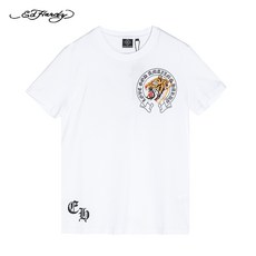 EDHARDY 가을 트렌드 스트릿 호랑이의아가리 반팔티셔츠 E12MAM
