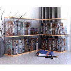 LP장 DVD 앨범 디스크 게임 플스 거치대 수납칸막이 스탠드 앵글 2단, 2단 600 x 180 x 436mm, 1개