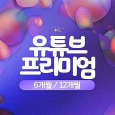 유튜브 프리미엄+유튜브 뮤직/3개월/6개월/12개월, 6개월, 0