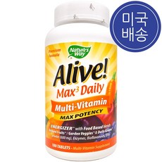 Nature's Way 네이쳐스웨이 얼라이브 맥스 3 데일리 (철분 함유)180탭, 180, 1병
