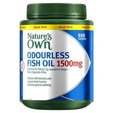 Natures Own 무취 피쉬오일 1500mg 오메가3 for Health & 웰빙 호주약국직구 500 캡슐, 1개