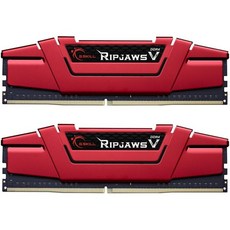 G.SKILL 립조스 V시리즈 인텔 XMP DDR4 램 32GB 2x16GB 2400MT/s CL15-15-15-35 1.20V 데스크탑 컴퓨터 메모리 UDIMM - 레드 F4, 2개
