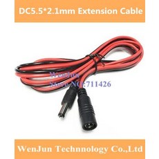 [해외] 16AWG 12 V DC5.5 * 2.1MM 연장 케이블 DC 5.5*2.1 남성 여성 케이블 1.0MM2 와이어 모니터링라우터차량 5, 150CM 18AWG