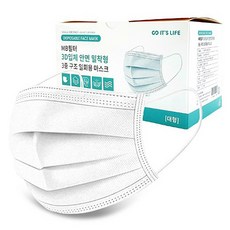 이츠라이프 일회용 덴탈 마스크 대형 화이트 50매 벌크포장
