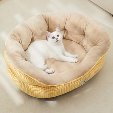 독스랩 반려동물 베이직 퀄팅 쿠션 방석, 옐로우