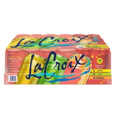 La Croix Sparkling Water Variety Pack 2가지종류 12oz 24캔 코스트코 탄산수 제로슈가 제로칼로리, 레몬 라임 자몽, 1세트, 355ml