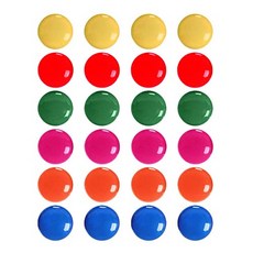 EOM 사무실 자석 24Packs 다채로운 원형 냉장고 및지도 장식용 화이트 보드 자석 6 색 - E0177085NTZRLD8, 기본