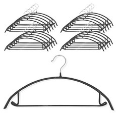 [생활지침] 옷걸이 논슬립 어깨뿔방지, B타입+논슬립 라운드, 블랙(20개), 20개