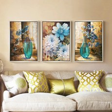 새로운 인쇄 DMC 크로스 스티치 키트 거실 침실 식당 그림 유럽 삼부작 유리 꽃병 보석 꽃, 11CT 정밀 인쇄 이집트 면사