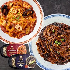 [냉동] 쉐프스토리 수타식 볶음짬뽕면 + 수타식 직화짜장면 (330g x 2)