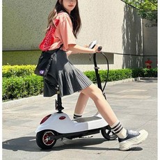 접이식 전동 킥보드 앉아서타는 미니 경량 좌식 성인 스쿠터, 24V, 8인치 화이트