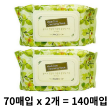 더페이스샵 허브데이 클렌징 티슈, 140매, 4개