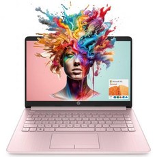HP Essential 노트북 14인치 HD 디스플레이 Intel Celeron N4120 16GB RAM 64GB eMMC Webcam HDMI Wi-Fi RJ-45 1년 사, Pink