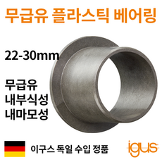 한국이구스 베어링 22-30mm iglidur G 독일 정품 플랜지 DU 부싱 무급유 내마모성 플라스틱 베어링, 내경 22mm:GFM-222530-215